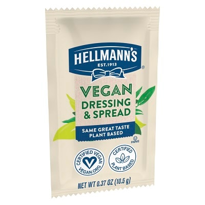 Hellmann's® Vegan Mayonnaise .37oz 160 pack - Hellmann’s® Vegan Mayo is the perfect partner for plant-based dishes your guests crave. Same great taste, plant based.